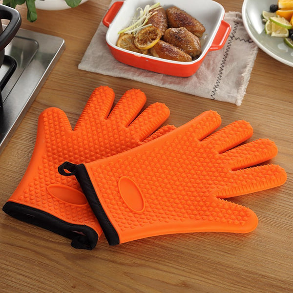 Grilling Glove-Heat Resistant Glove BBQ Kitchen Silicone Oven Mitts